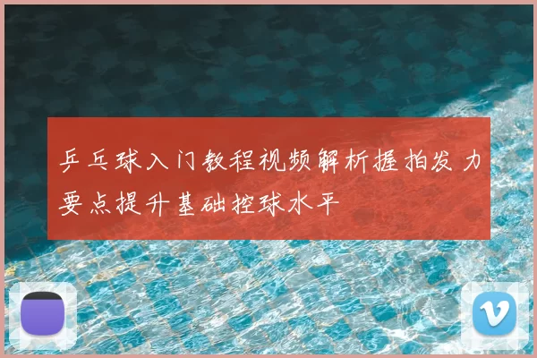 乒乓球入门教程视频解析握拍发力要点提升基础控球水平